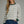 Grey Stripe Long Sleeve Sweater w Contrast Ribbed Trim Neck