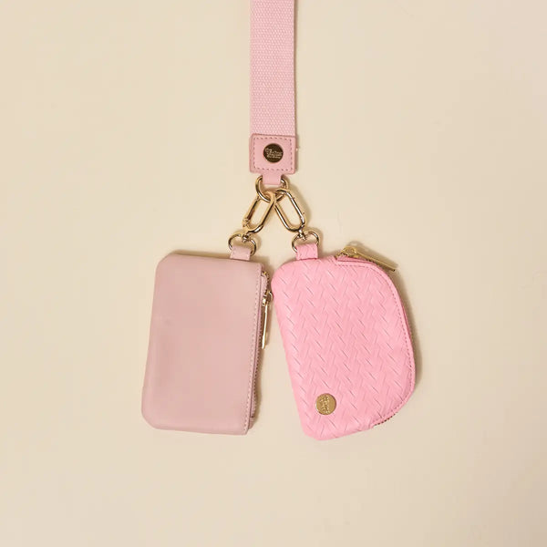 Dynamic Duo Pouch Luxe Wristlet–Blush