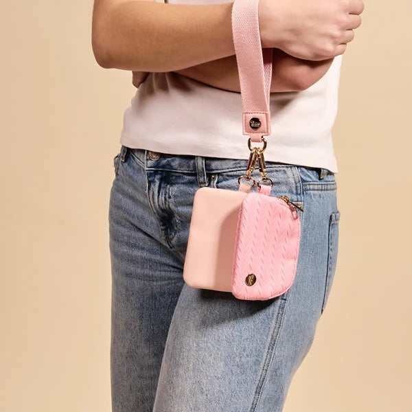 Dynamic Duo Pouch Luxe Wristlet–Blush