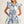 Layered Sleeves Button Down Floral Dress w Contrast Scallop Hem