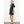 Puff Sleeve Embroidered Textured Dress in Black