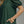 Green Eyelet Puff Sleeve Midi Dress w Ruffled Mock Neck
