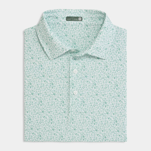 Jade Gimlet Printed Performance Polo