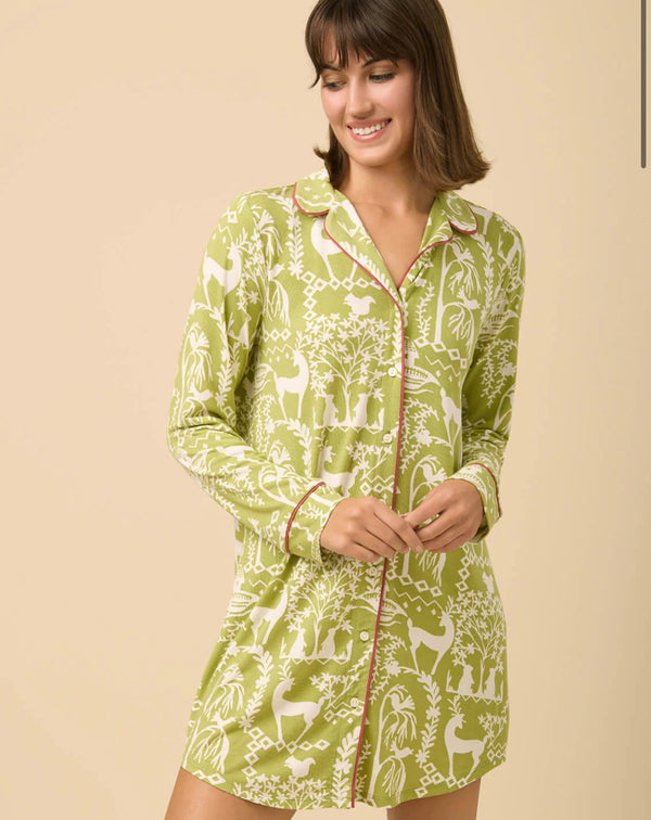 Pajama Sleep Shirt Woodland