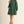 H Green Long Sleeves Lovely Solid Dress w Edge Accent