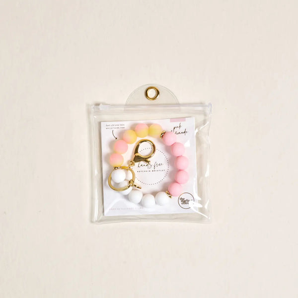 Hands–Free Keychain Wristlet–Pink Lemonade