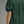 Green Eyelet Puff Sleeve Midi Dress w Ruffled Mock Neck