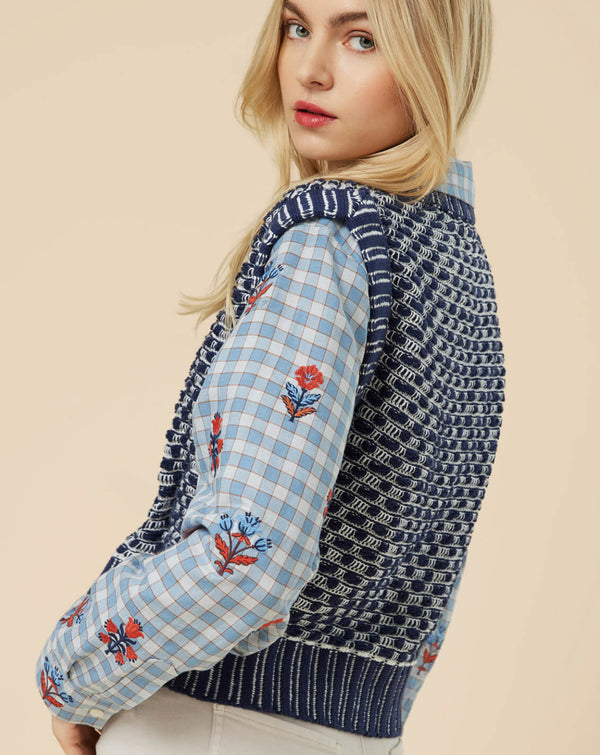 Molly Sweater Vest Indigo Jacquard