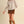 Cream Floral Lace Trim Button Up Top w Long Puff Sleeves