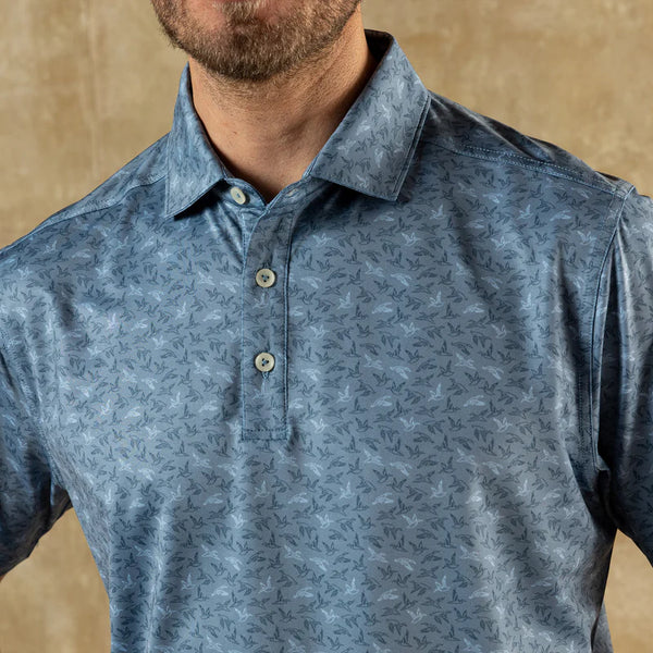 Long Drive Performance Polo - Chambray Blue