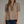 Brown Gingham Short Puff Sleeve Top w Contrast Inset Detail