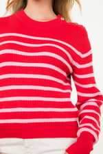 Red Striped Knit Sweater