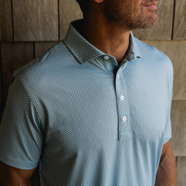 Sea Mist Portview Printed Performance Polo