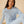 Dream Jersey Crew Neck Lounge Set - Sky Blue Stripe