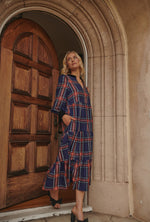 Lakeview Plaid Sherrill Maxi Dress Navy