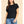 Black Solid Cap Sleeve Knit Top