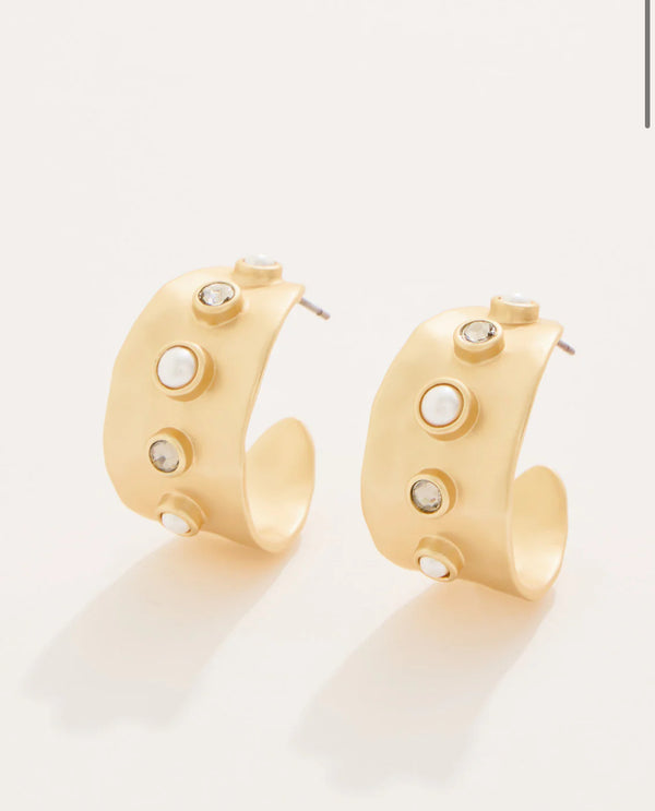 Estate Hoop Earrings Black