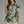 Floral Fern Print Puff Sleeve Top Featuring Scallop Trim