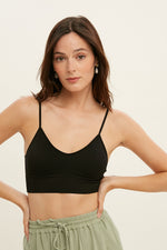 Seamless Low Back Bralette: Black