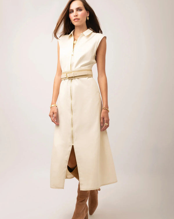 Lainey Denim Dress Antique White