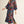 Navy Puff Sleeves Boho Floral Midi Dress
