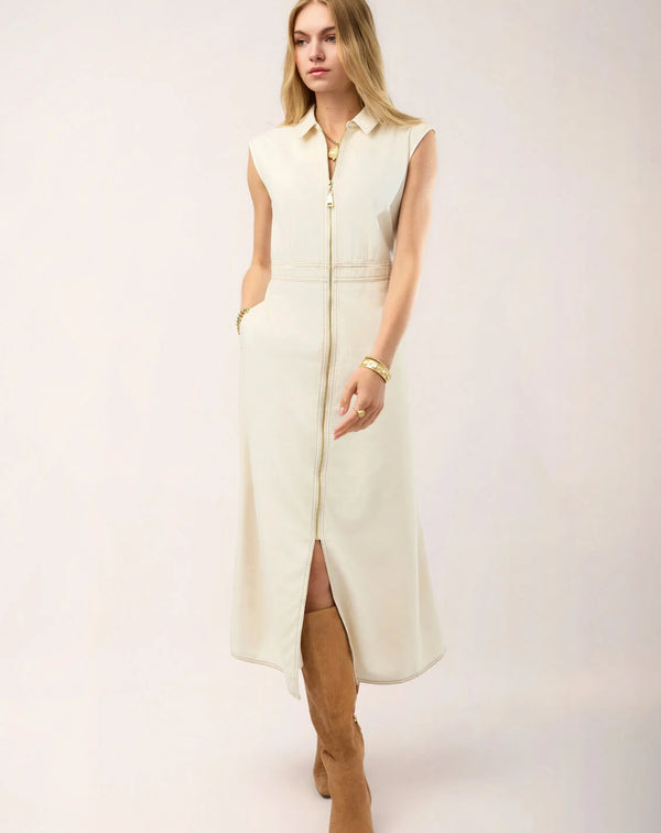 Lainey Denim Dress Antique White
