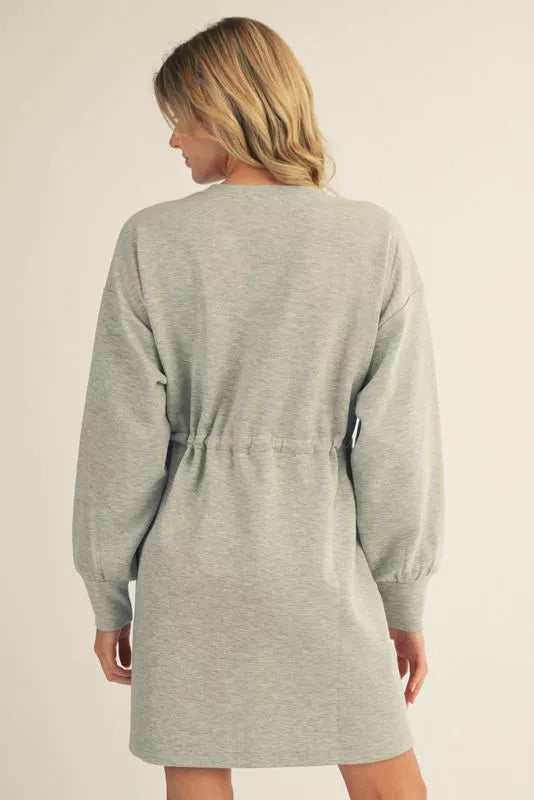 Grey Drawstring casual Dress