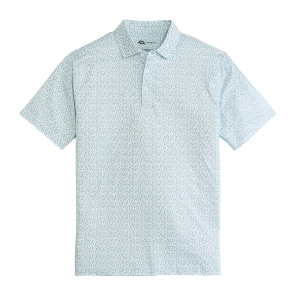 Rita Printed Performance Polo - Aquifer