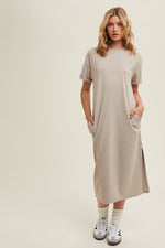 Stone Knit Midi Tee Dress