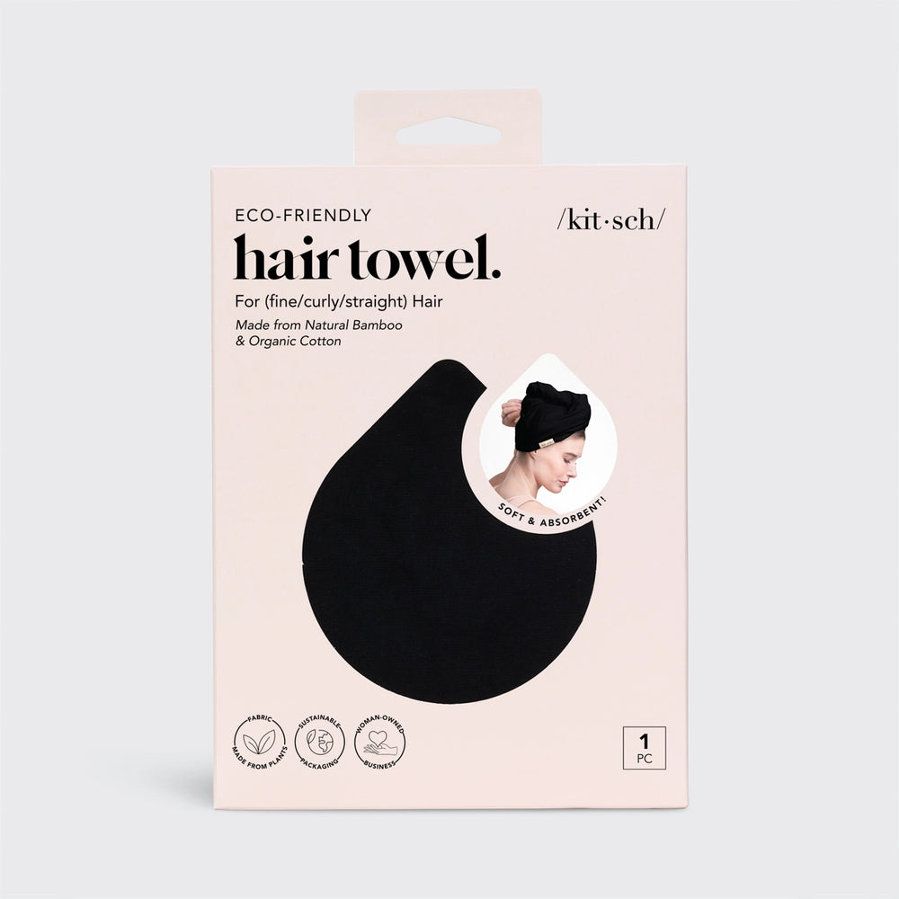 Quick Dry Hair Towel - Eco Black