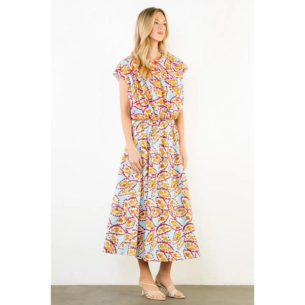 Blue Pattern Long Skirt