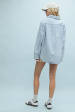 Washed Denim Button-up Shacket