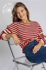 Red Striped Pullover Sweater