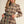 Black Multi Long Sleeves Button Down Floral Midi Dress w Belt