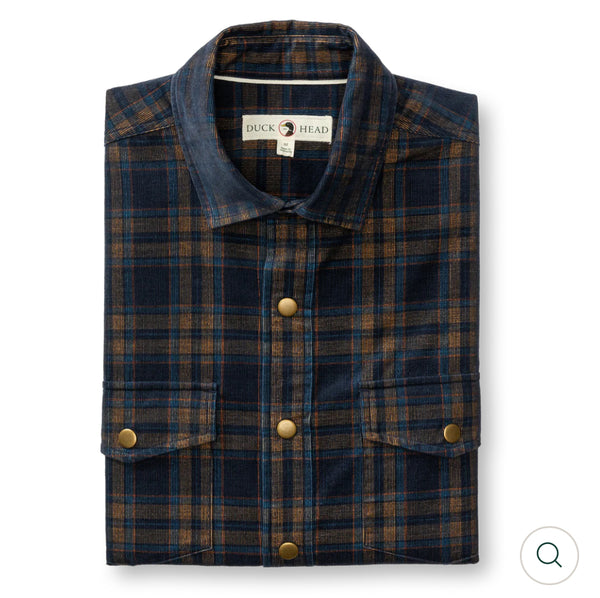 Corduroy Plaid Snap Shirt
Cavern Plaid Maritime Blue