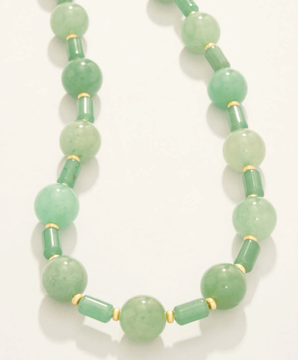 Castillo Beaded Necklace 24" Green Aventurine
