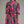 Magenta Printed Puff Sleeve Mini Dress w Ruffled Mock Neck