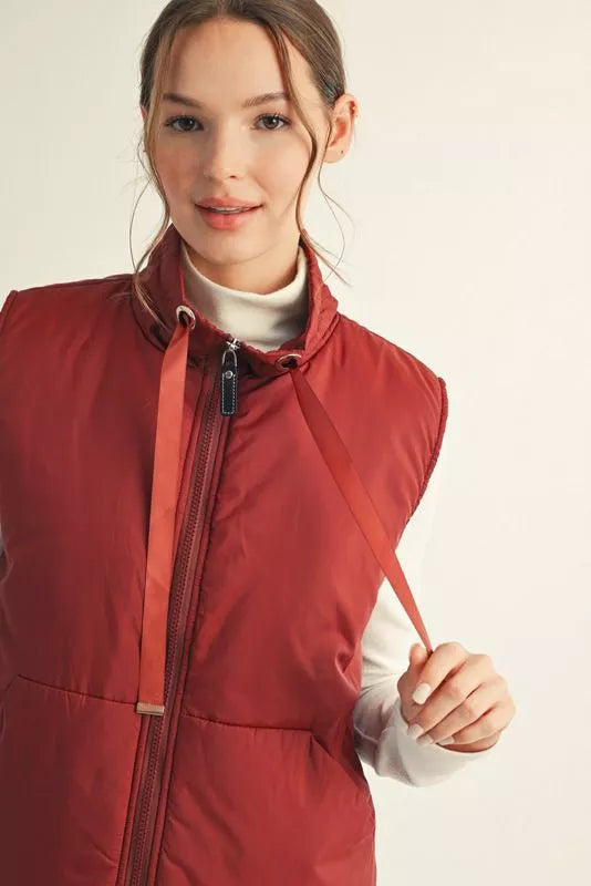 Wine Puffer Vest