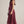 Sleeveless Burgundy Midi Dress w Contrast Piping & Belt