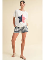 Stripe Twill Denim Short