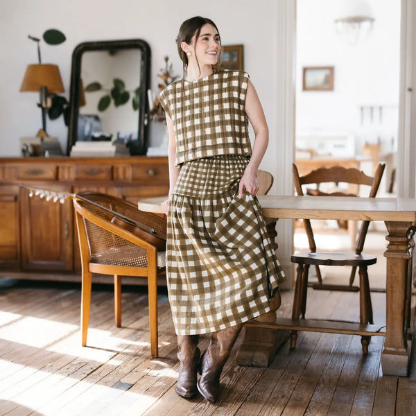 Painted Gingham Colette Skirt