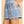 Embroidered Blue Eyelet Short with Belt