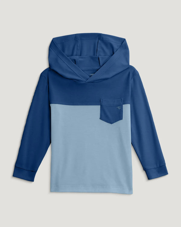 Youth Colorblock Bamboo Shade Hoodie - True Navy / Blue Fog