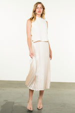 Pleated Skirt Dress - Cream