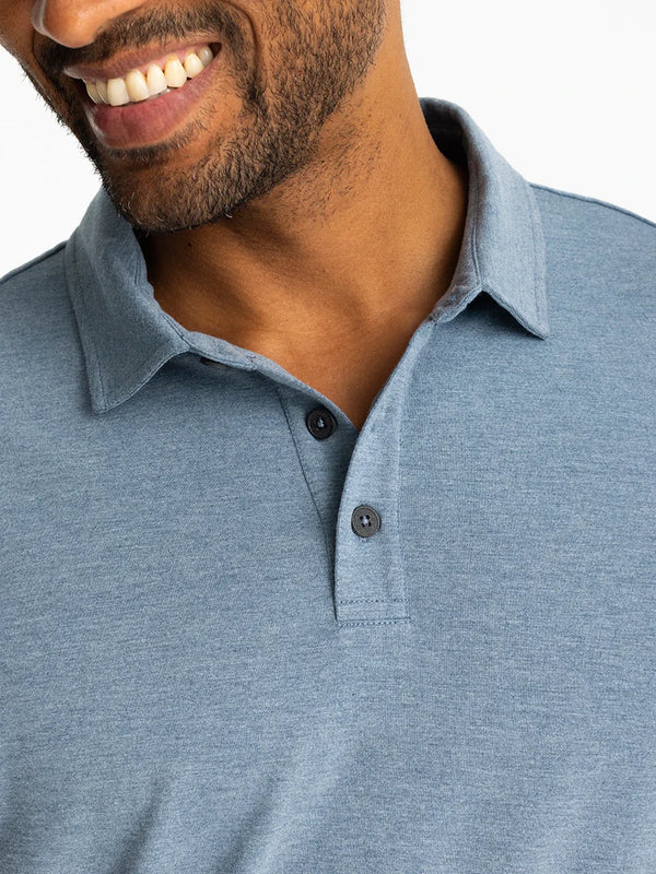 Men's Bamboo Flex Polo II Heather Deepwater