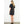 Puff Sleeve Embroidered Textured Dress in Black