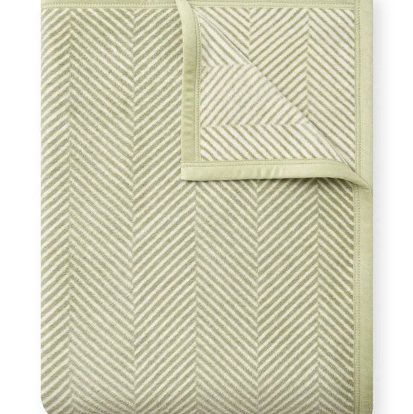 Harborview Herringbone Garden Green Blanket