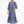 Blue Geometric Maxi Puff Sleeve Dress W Pockets