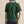 Green Puff Sleeve Top w Contrast Collar and Front Trim