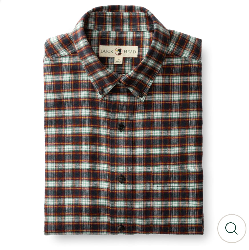 Cotton Flannel Sport Shirt
Rosemont Plaid - Burnt Russet